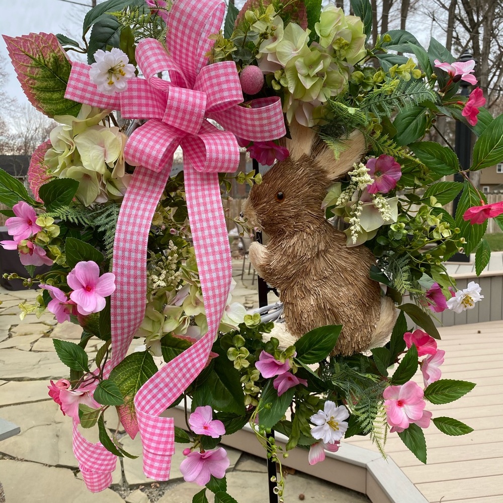 Spring Bunny Rabbit Wreath - Picture 3 of 3